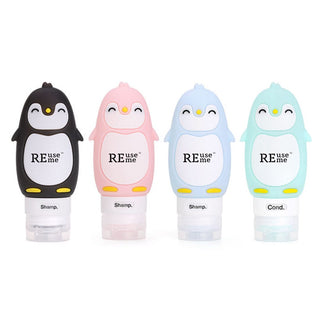 ReUseMe Pinguin Kosmetik Reiseflasche aus Silikon, 90ml in 4 Farben erhältlich